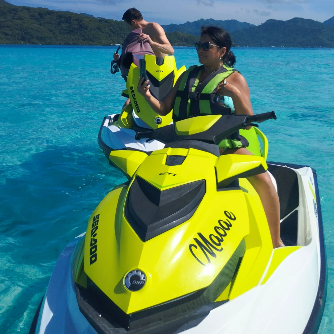 Groupe jet ski excursion guidée Raiatea Explorer